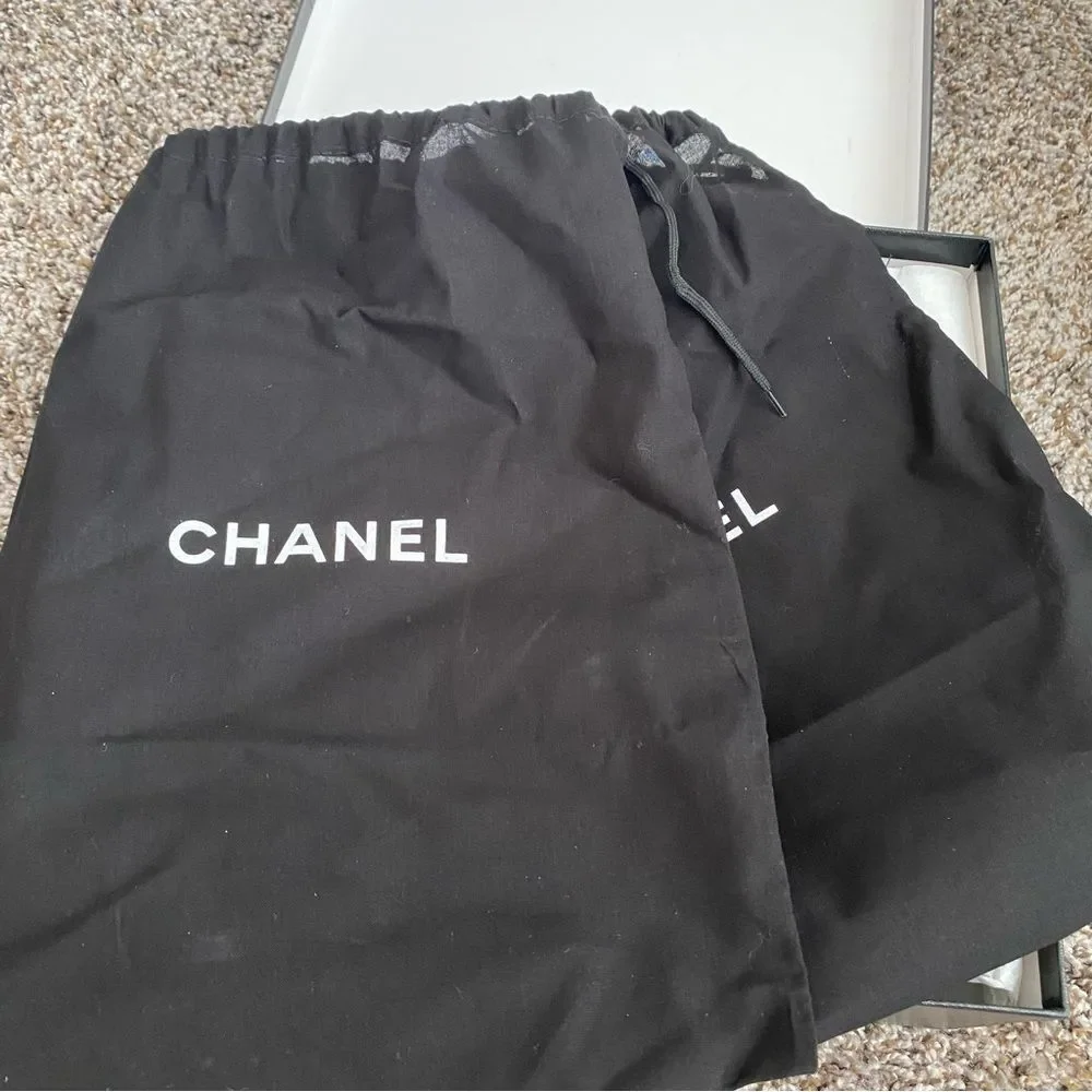 Chanel Lace Up Suede Calfskin Chain Wedge Booties - Picture 14 of 14